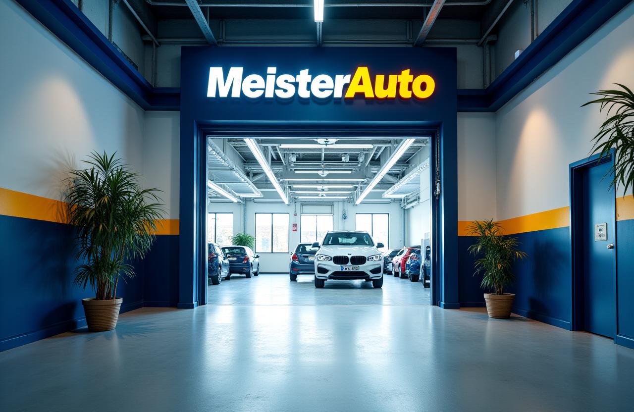 Heller und moderner Eingangsbereich der MeisterAuto Madrid KFZ-Werkstatt